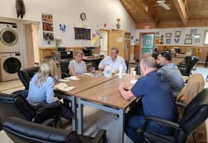 As part of the Listening Tour Atlas team members met with David Wilman and Elisapi Aningmiuq at Iqaluit Tukisigiarvik Centre.