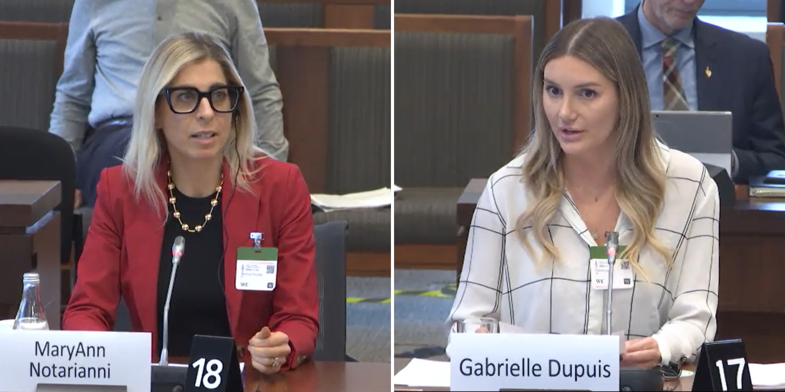 MaryAnn Notarianni, cheffe de la direction adjointe, et Gabrielle Dupuis, directrice des partenariats de recherche, ont témoigné lors de la réunion de l'ACVA en novembre 2024 sur les expériences des vétérans autochtones et noirs.
